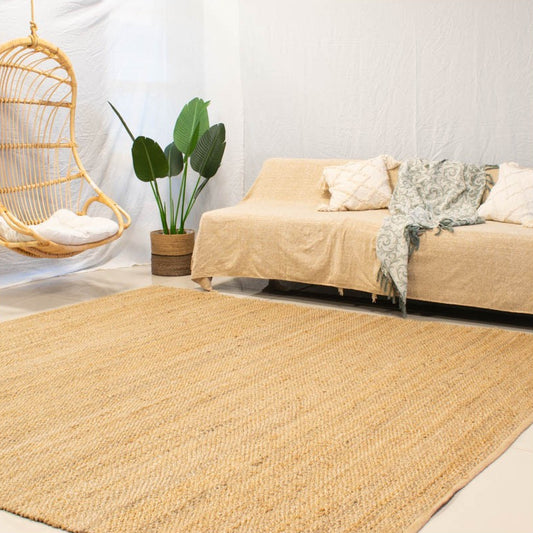 ALFOMBRA YUTE NATURAL LISA RECTANGULAR 400X300CM