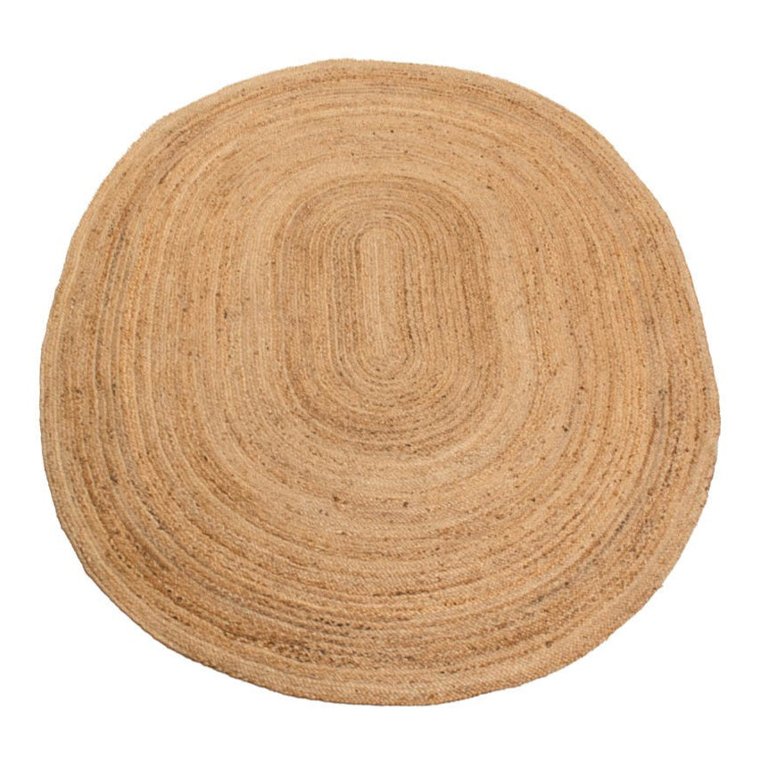 ALFOMBRA YUTE NATURAL OVALADA LISA 250X200CM
