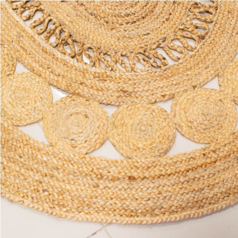 ALFOMBRA YUTE NATURAL OVALADA CALADA 230X160CM A0577