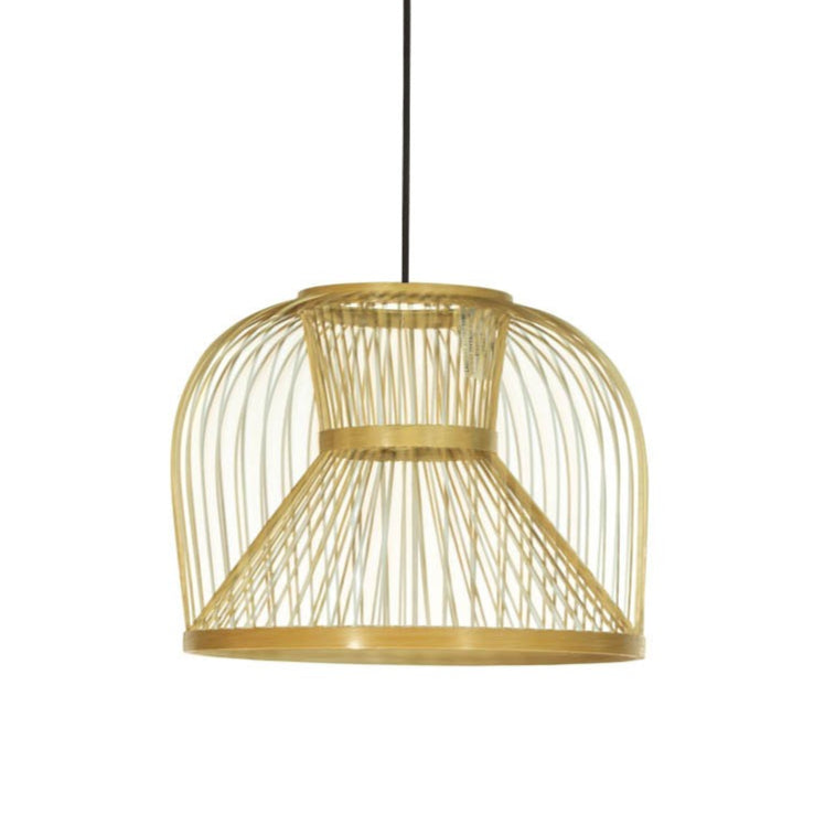 LAMPARA BAMBU SEMI ESFERA 29X23CM 31908